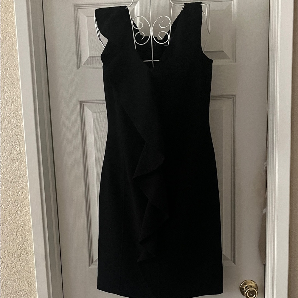 St. John Elegant Black Asymmetrical Dress